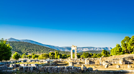 Obraz premium Amphitheater near Temple of Asklepius in Epidaurus