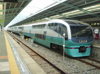 Naklejka premium JR東日本251系スーパービュー踊り子号 伊豆急下田駅 2010年8月14日撮影
