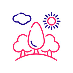 Virgin forest vector 2 colours icon style illustration. EPS 10 file