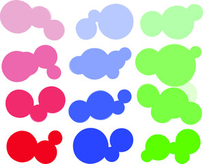 A palette of tones of red, green and blue. Vector original design.