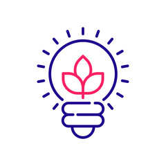 Eco bulb vector 2 colours icon style illustration. EPS 10 file