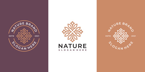 Feminine beauty flower. luxury design linear