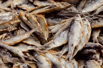 Heap of salted dried fish
