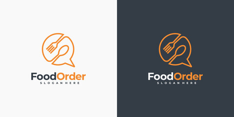 Online food logo, order logo