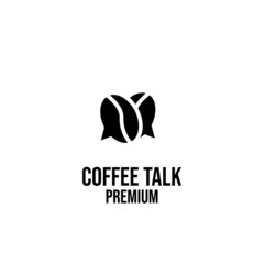 coffee bean talk simple black logo design isolated background
