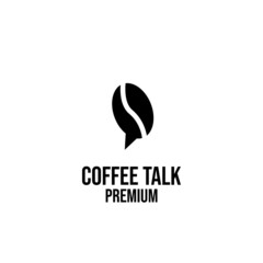 coffee bean talk simple black logo design isolated background