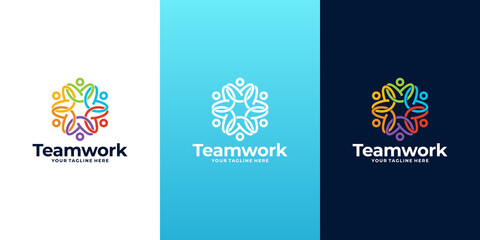 creative community logo, teamwork logo design inspiration
