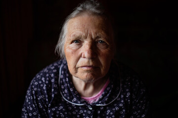 Close-up portrait of a grandmother, elderly woman, a pensioner