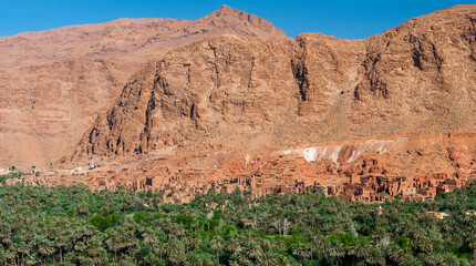 Street of the Kasbahs / Kasbahs in Dades valley in the south of Morocco, Africa.