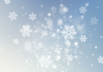 Naklejka na ściany i meble Winter background with abstract snowflakes.