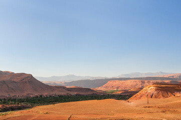 Fototapeta na wymiar Landscape near Ait Ben Haddou / Landscape near Ait Ben Haddou in the south of Morocco, Africa.