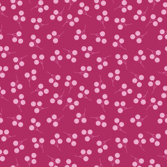 Seamless pattern with pink berries. Background design. Vector texture.