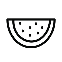 black and white icon in the form of a watermelon. healthy food. ordinary fruits and tropical icons are suitable for the design of websites, presentations and stories