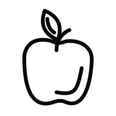 a black and white icon in the form of an apple. healthy food. ordinary fruits and tropical icons are suitable for the design of websites, presentations and stories