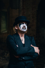 Fantasy horror Halloween. Halloween Scene with bloody man evil. Horror