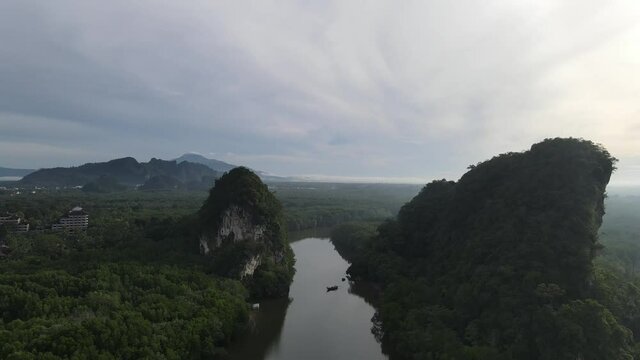 Scenery in the city of Krabi in southern Thailand