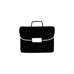Business Briefcase, suitcase icon in solid black flat shape glyph icon, isolated on white background 