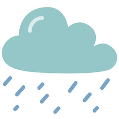 rain cloud flat icon