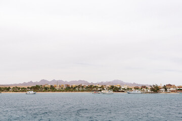 Fototapeta premium Safaga shoreline at a cloudy day, Egypt.