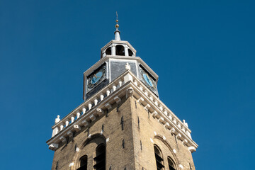 Fototapeta premium The tower of Hobbe by Baerdt Tsjerke (1644) in Joure, Friesland province, The Netherlands