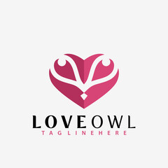 Love Owl Logo Design, Abstract Logos Designs Vector Concept for Template
