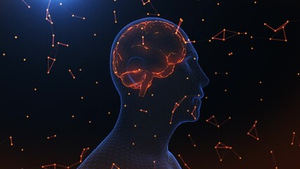 Artificial intelligence concept background. You can use it for a technology, science, stage, communication or social media background.