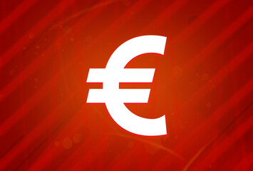 Euro sign icon isolated on abstract red gradient magnificence background