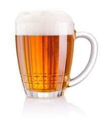Mug with beer isolated isolated on a white background