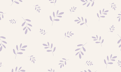 Leafs vector seamless pattern. Design for background, card, packaging, wrapping paper, cover, posters, banners. Vector illustration