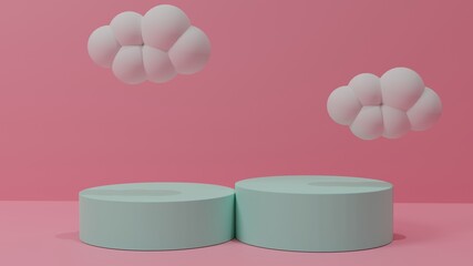 3d rendering podium black background for presentation product