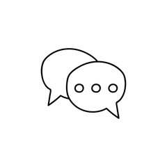 communication, chatting icon in flat black line style, isolated on white background 