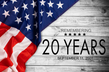Fototapeta na wymiar Remembering the 20 Years of 9 11, Patriot day. We will always rememeber the terrorist attacks on september 11, 2001