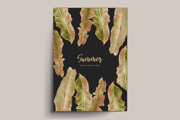 watercolor summer floral and leaves card set