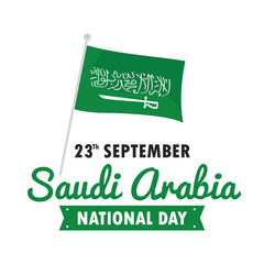 national day saudi arabia with flag