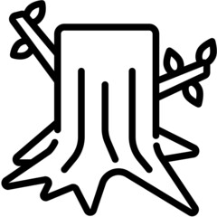 tree stump line icon