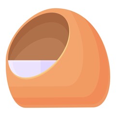 Armchair outdoor furniture icon cartoon vector. Garden chair. Beach patio armchair