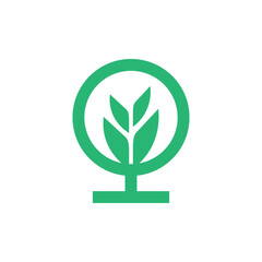 minimal and simple house icon vector logo with beautiful plant tree flower