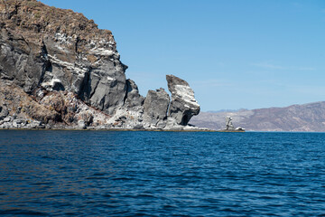 Volcanic mountains in the Sea of Cortes, nature of Coronado Island in Loreto Baja California Sur. Mexico