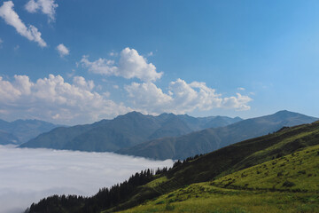 Landscape with clouds in summer : Kaçkar Mountains ,Rize/Turkey