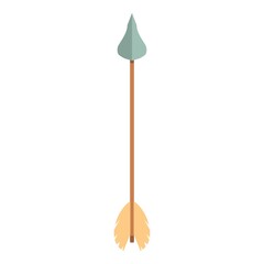 Medieval arrow icon cartoon vector. Archery bow. Indian warrior