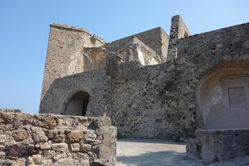 Interior view of Aragonese castle in Ischia Island