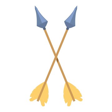 Crossed arrow icon cartoon vector. Medieval archery. Indian archer