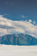 Clouds covered mountains and sea ​​of ​​clouds ,Rize/Turkey