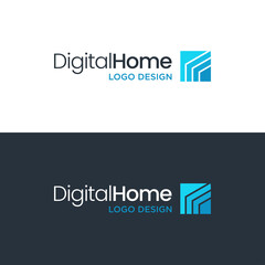 DIGITAL HOME LOGO DESIGN VECTOR