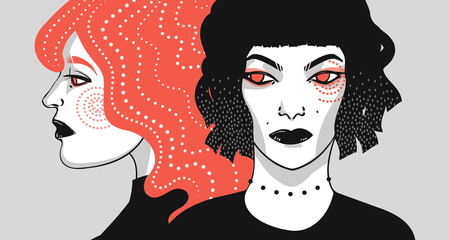 vector poster women fashion portrait