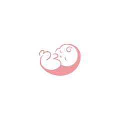 cute baby sleep for babyshop vector icon logo design