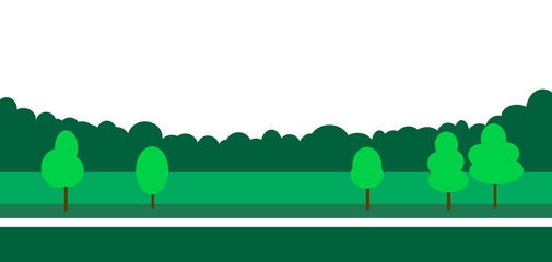 Green 2d background with cartoon nature