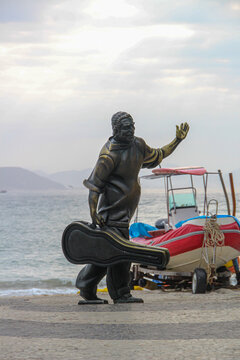 Dorival Caymmi Statue In Copacabana Rio De Janeiro.