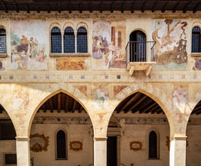 View on the facade of the Cathedral of Conegliano, Treviso - Italy