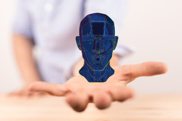 Silhouette of a 3d human head